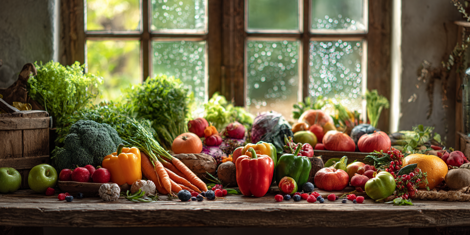 Свіжі органічні продукти на столі